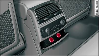 Rear centre console (example): Electrical sockets